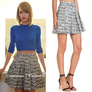 10 Crosby Derek Lam Chevron Box Pleated A-Line Skirt ASO Taylor Swift